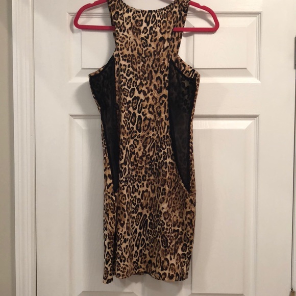 Leopard Mesh Mini Dress - Picture 2 of 4